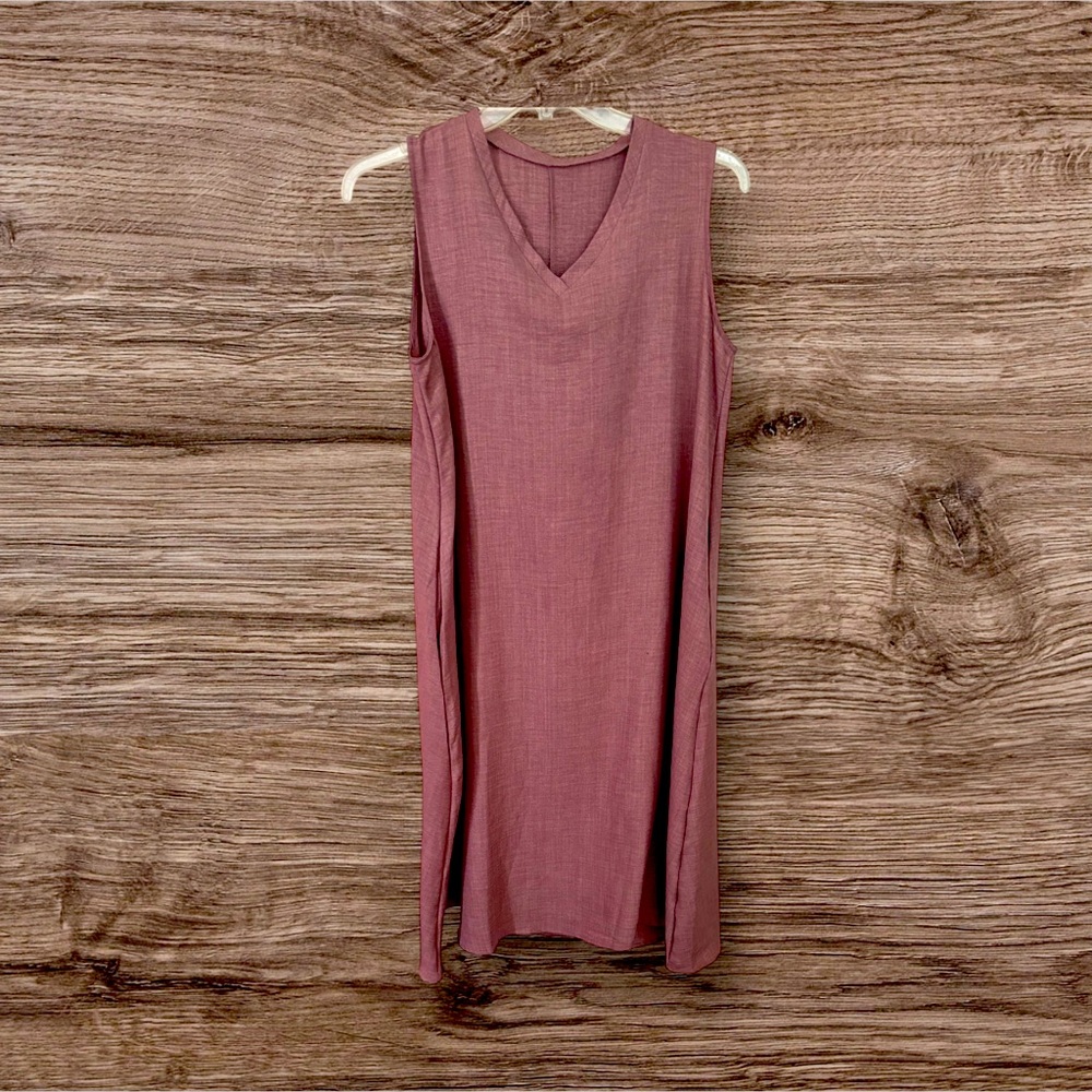 Sleeveless Mauve Dress with pockets L